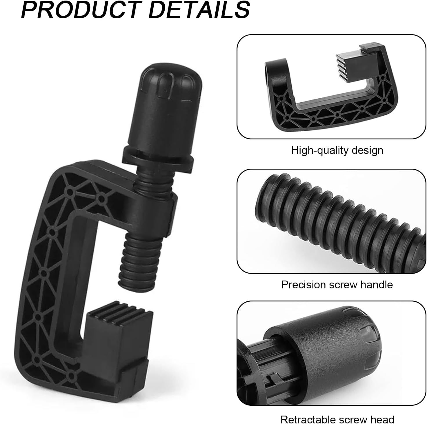 Hzqzaoan Racing Steering Wheel Fixing Clamp Screw - Compatible with Logitech G25/G27/G29/G920/G923, Heavy Duty Steering Wheel Clamp for Racing Simulators (Black) image number 4