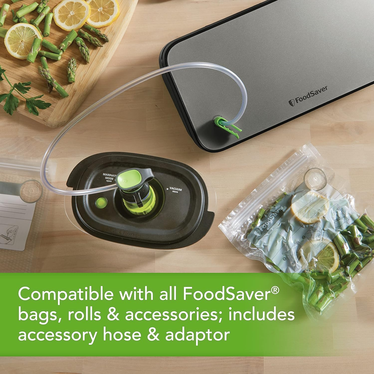 Foodsaver VS2198 Cut and Seal Machine | Sous Vide, Moist, Dry, Marinate, Pulse Settings | Built-In Roll Storage, Cutter | Heat & Handheld Vacuum Sealer, Commercial-Grade Seal, Stainless Steel image number 1