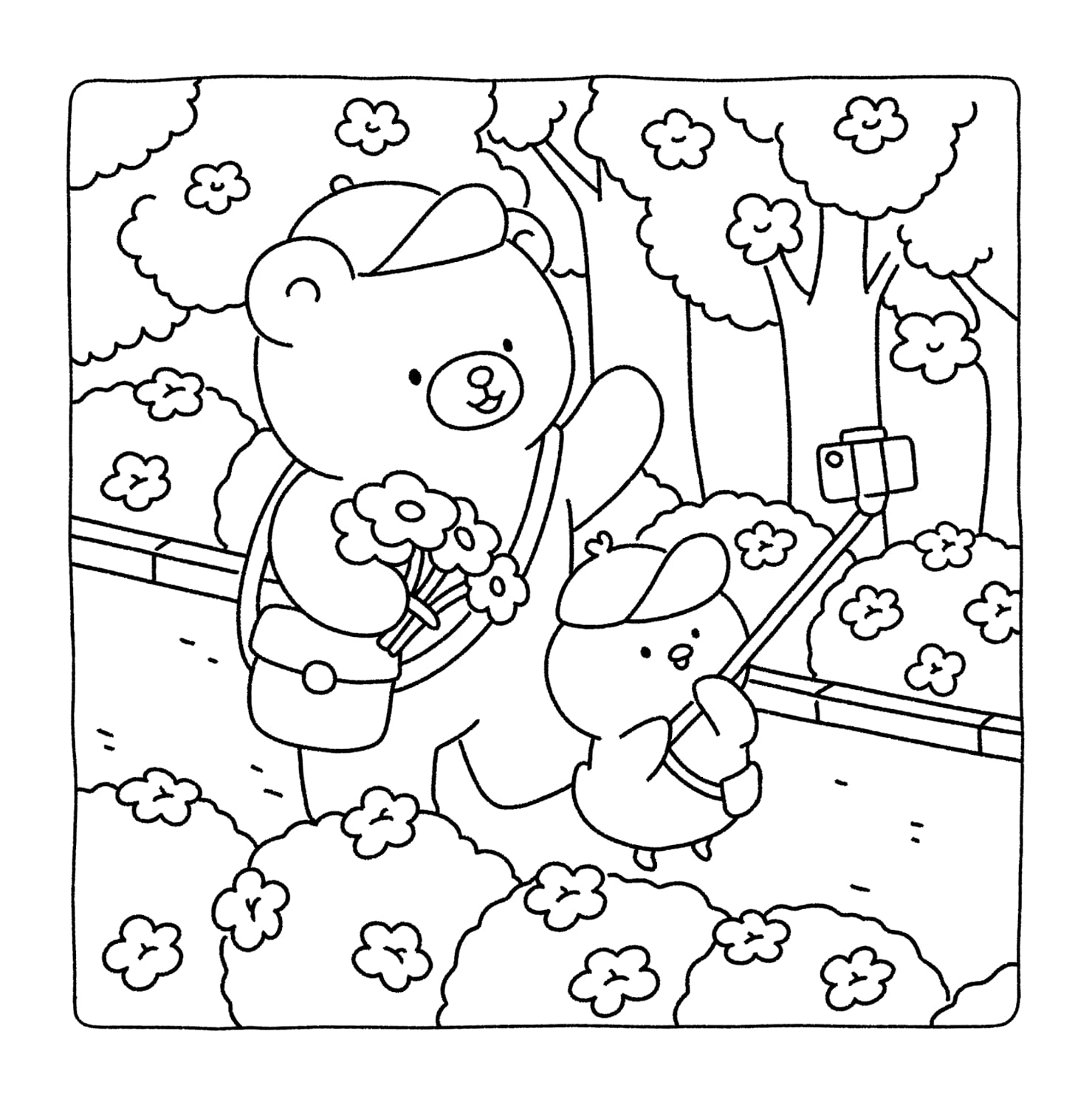 Gummy & Pecky: Super Cute Coloring Book for Adults and Teens about Besties and Their Heartwarming Adventures image number 1