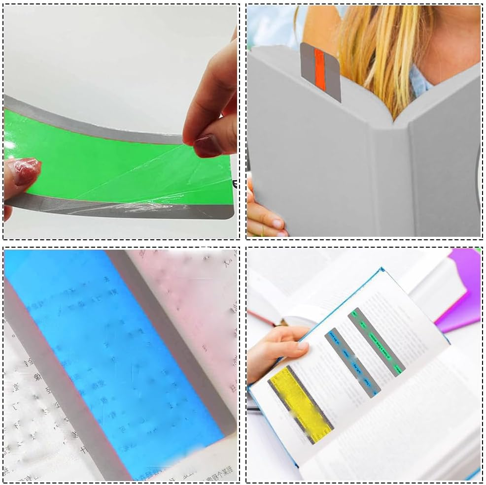 Esforzarse 16 Pieces Colourful Guided Reading Strips, Visual Stress Reducing for Children and Dyslexia, Dyslexia Reading Strips for Dyslexic Students, Colored Overlays Bookmarks Help with Dyslexia