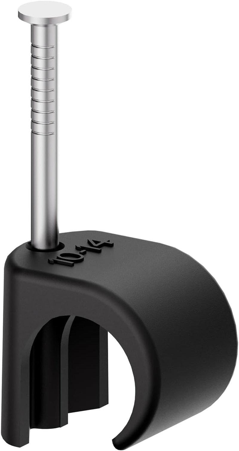 Temolink Cable Clips 50Pcs Nail Clamps 14-20Mm 304 Stainless Steel Cable Management for Phone and Ethernet Cable Power Cable Pipe Black image number 5