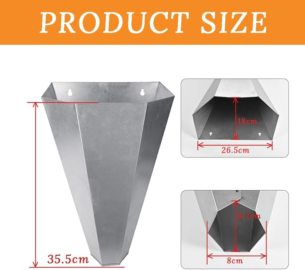 Medium Chicken Cone, Galvanized Steel Poultry Restraining Cone, Suitable for Slaughtering Poultry, Chicken, Broiler, Roast Chicken and Turkey Flat Bottom Slaughtering Cone, Easy to Clean image number 2
