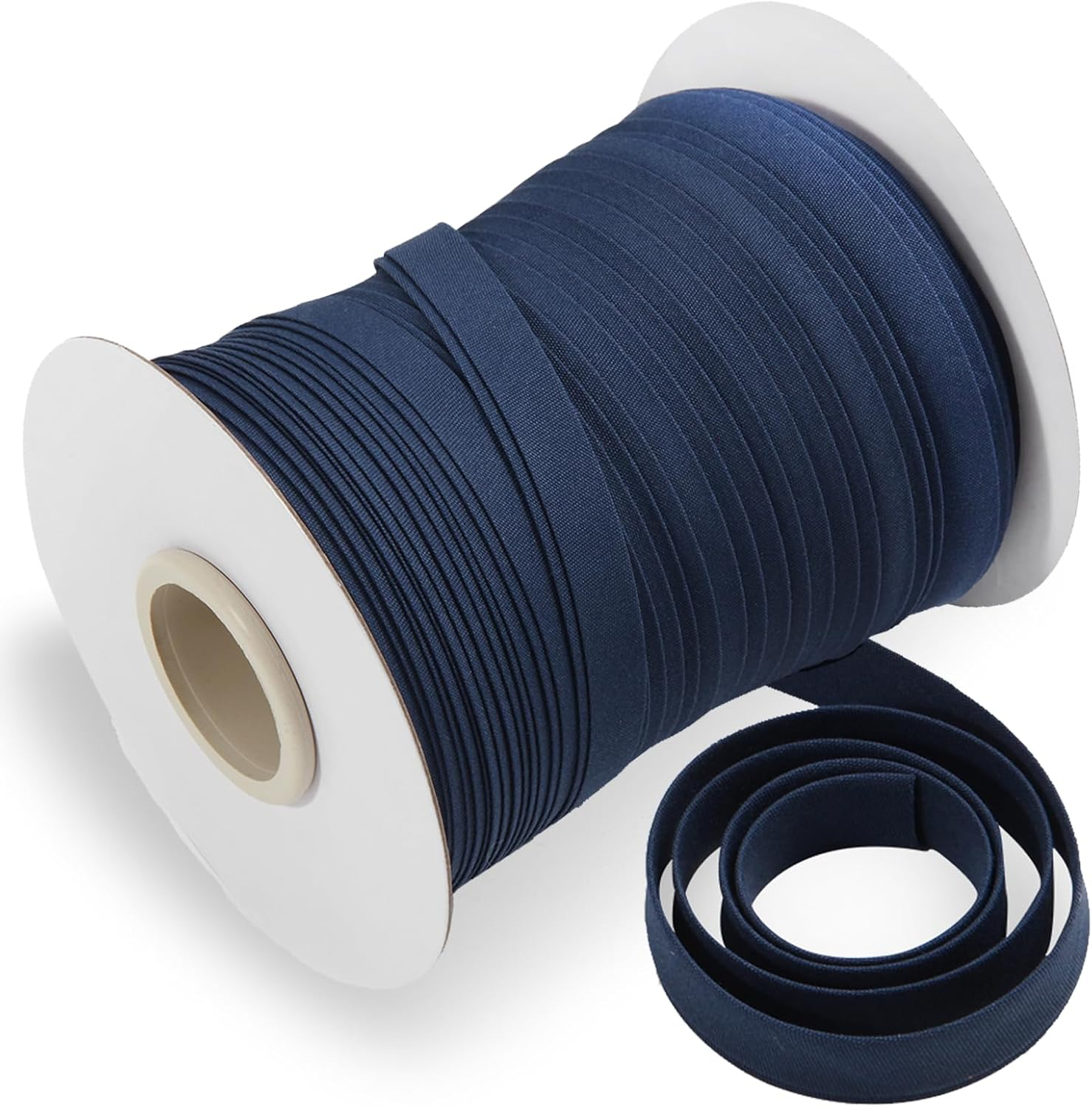 Bias Tape Double Fold 1/2 Inch, Double Fold Bias Tape 55 Yards Continuous Bulk Spool for Apparel Sewing, Quilting, Binding, Decorating, DIY Craft, Polyester, Non-Stretch (13Mm, 50 Meters, Black) image number 1