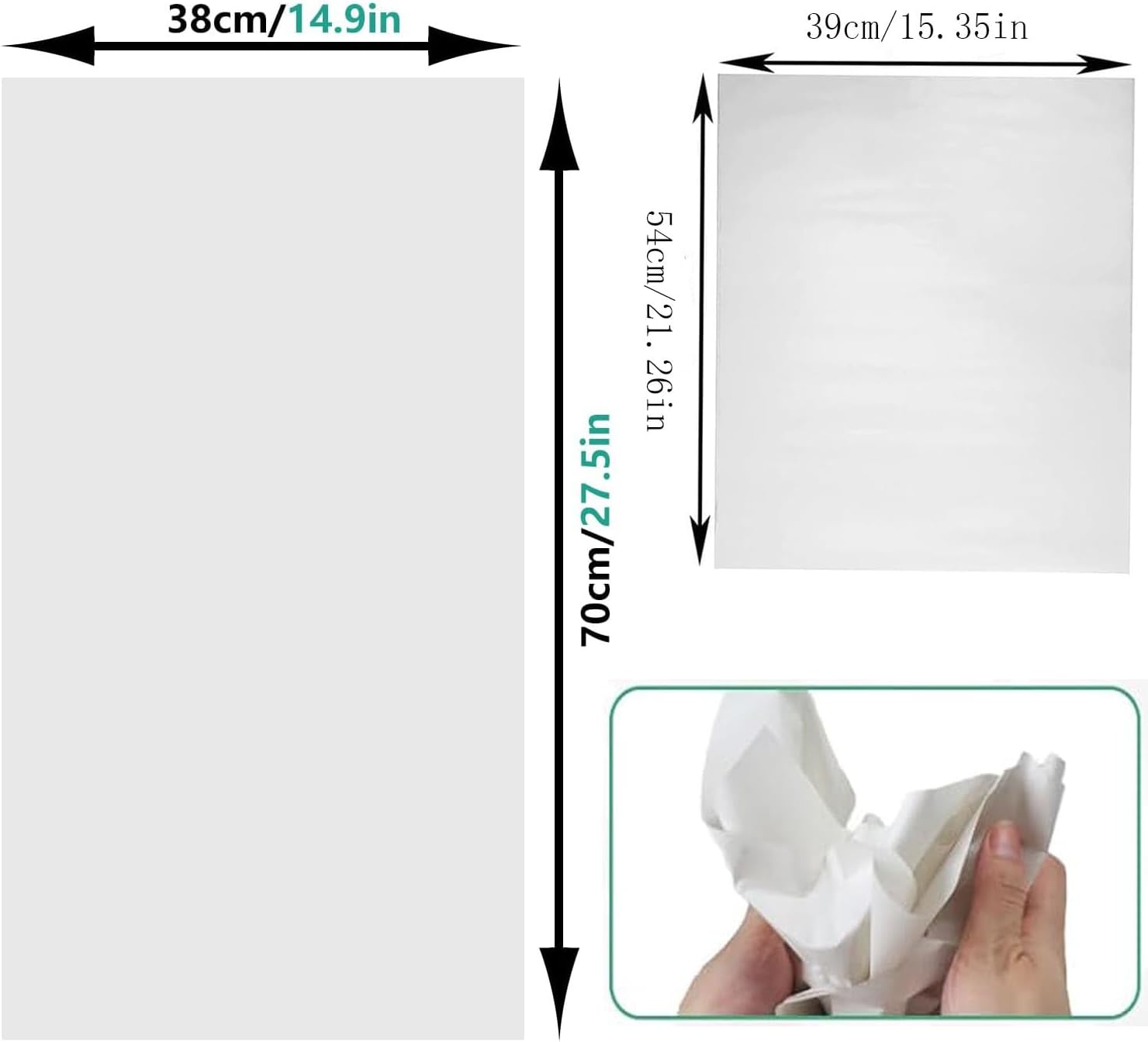 Paifeancodill Packing Paper Sheets for Moving, 100 Sheets Newsprint Paper, Newsprint Packing Paper for Transportation Wrapping Fill Moving Boxes Protect Fragile Items, Archival Tissue Paper (39*54Cm) image number 3