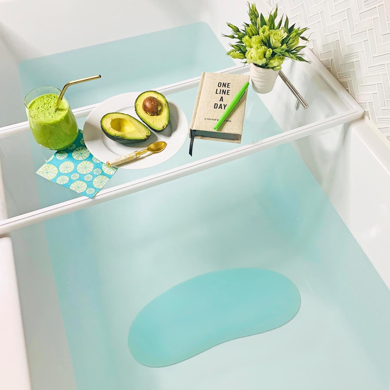 Bath Bean Luxury Body Stopper, Anti-Slip Spa Accessory, Holds Reclined Position in Bath to Fully Release Tension, Bathe Comfortably Hands Free, and Keep Your Hair Dry. Recline, Relax, Stay Put! image number 1