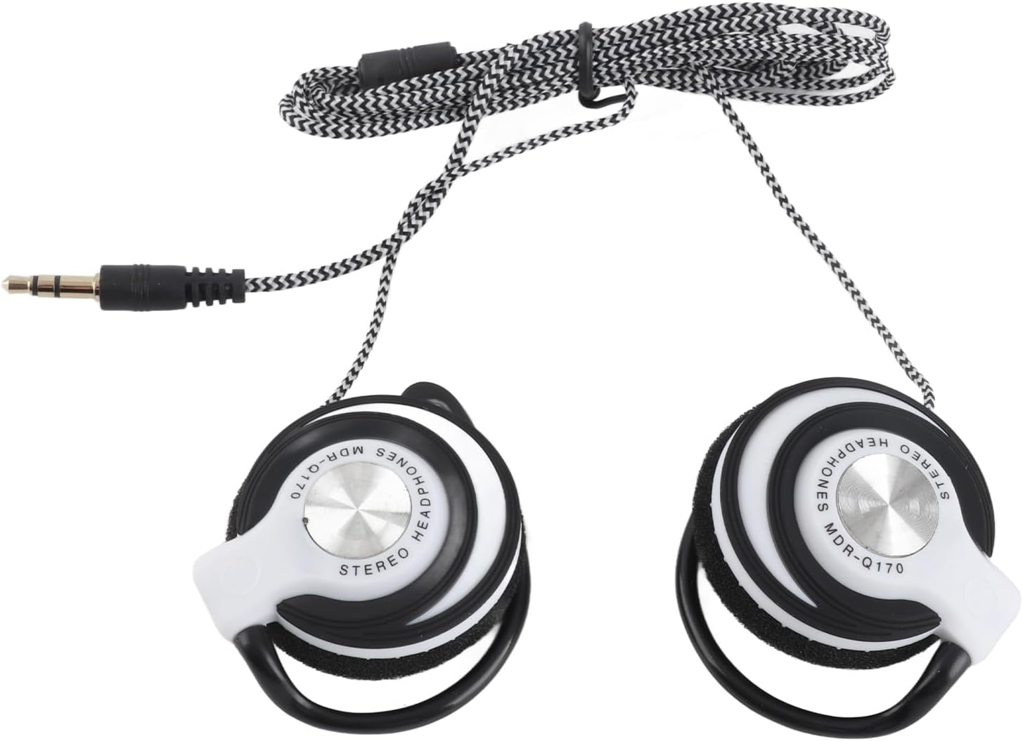 VELATEMOR Sports Ear Hook Headphones with 3.5Mm Line Control Cable, Super Soft Sponge Gaming Headphone, Long Cable Suitable for Bus Travel Use (Blue)