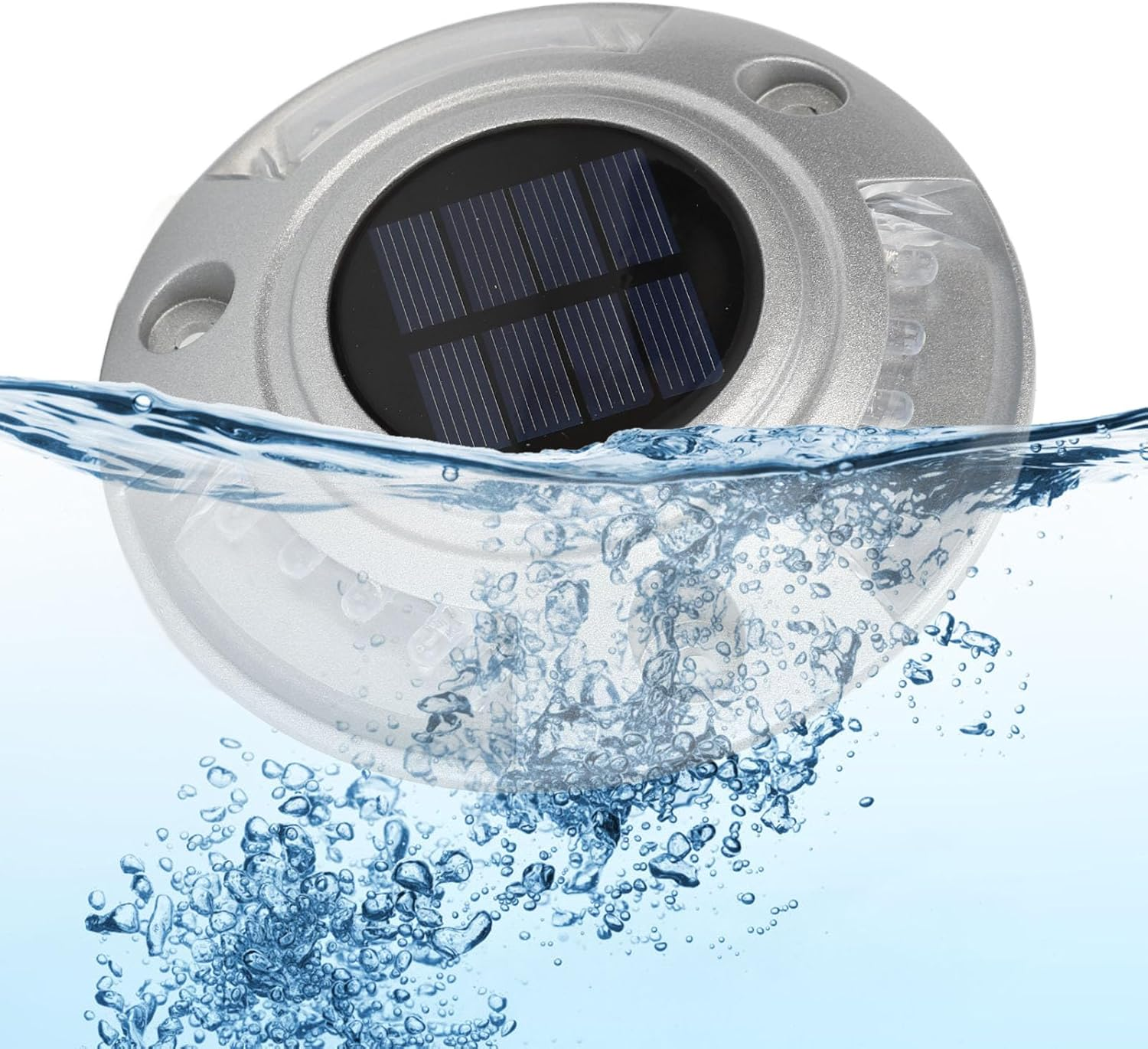 Solar Deck Lights, 1 Pack LED Driveway Lights Solar Powered, Outdoor IP68 Waterproof Road Markers, Auto Illumination for Step Sidewalk Stair Boat Garden Ground Pathway Yard (Blue image number 4