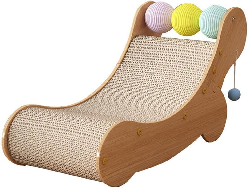 TOMVAES Cat Scratcher Cardboard, Lounge Bed for Indoor Cats, Furniture Protector with Sisal Balls, Scratching Board for Pet Cats Kitten