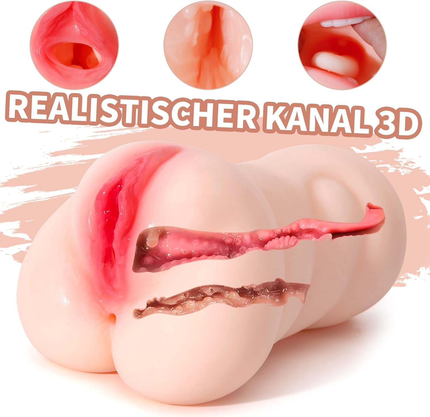 3 in 1 Male Masturbator Adult Sex Toys with Realistic, Men'S Pocket Stroker Toy for Adult Men Masturbation image number 3