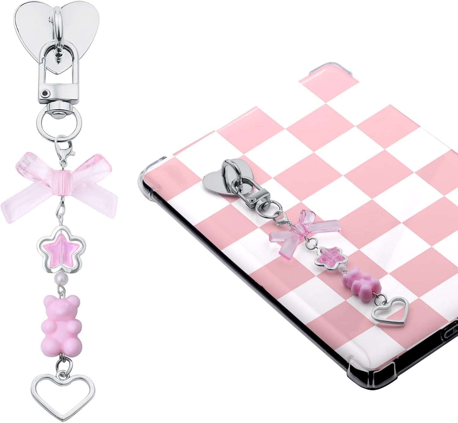 Sunla Charm Chains for Kindle, Cute E-Reader Phone Charm Bracelets Accessories Gift for Reader Booklovers Women for Kindle/Phone/Camera/Bag Decor