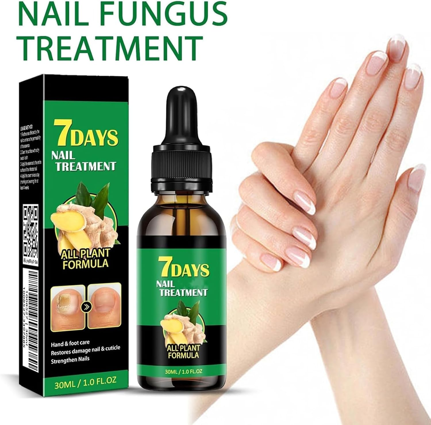 Ginger Nail Support Nail Care,Nail Strengthener for Damaged Nails,7 Days Nail Fungus Treatment,Toenail Cuticle Care Oil for Nails image number 3