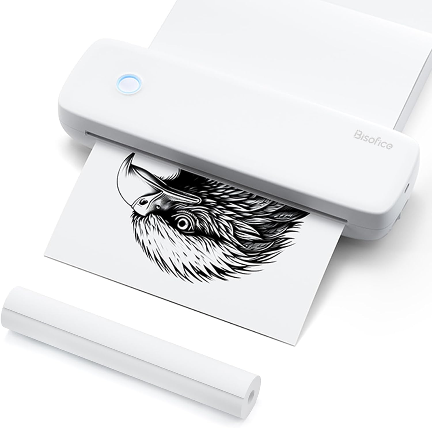 Mingzhe A4 Portable Thermal Transfer Printer Wireless&Usb Connect Connect with Mobile Computer 56Mm/77Mm/107Mm/210Mm/216Mm(2In/3In/4In/8In/8.5In) US Letter for Office School Comes with 1Pc Thermal