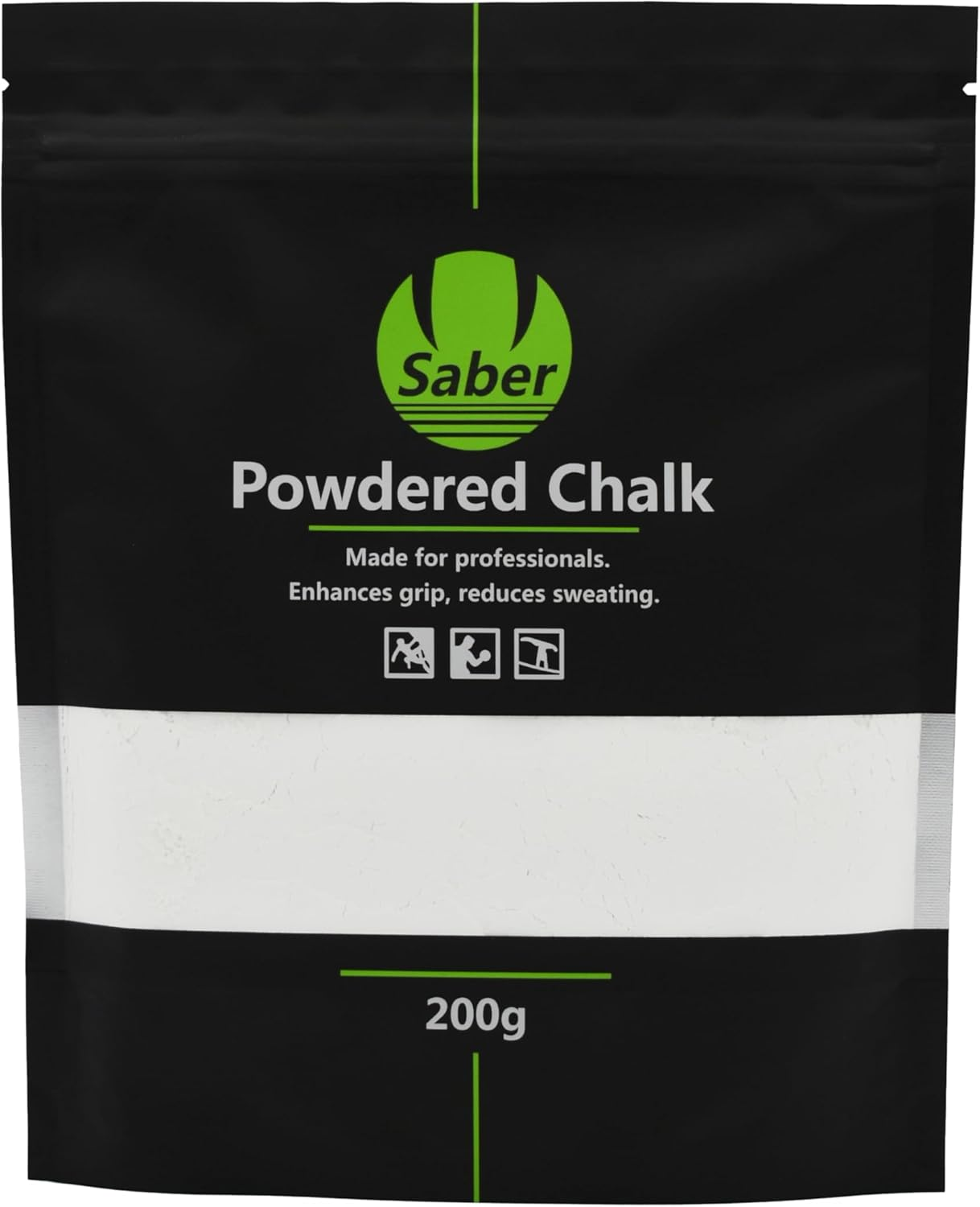 Saber Powdered Chalk 200G | Sports Chalk | Enhance Hand Grip & Hold | Sweat Free | Rock Climbing, Gymnastics, Weightlifting, Bouldering, Pole Dancing, Calisthenics and More image number 3