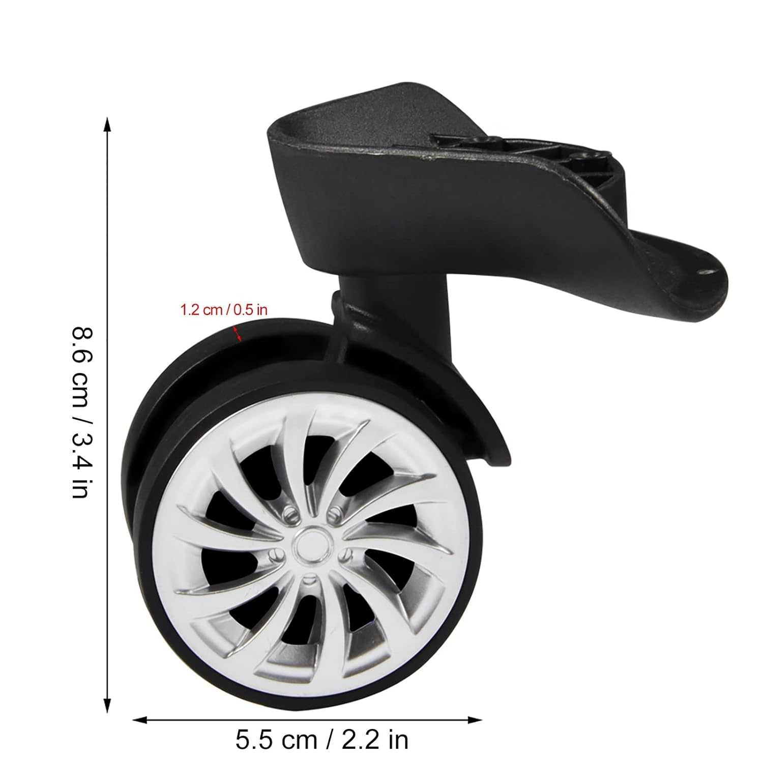 QANYEGN Durable Swivel Wheel Replacement Set, Nylon Travel Suitcase Wheels, Vientiane Wheel for Luggage, Travel Suitcase. image number 4