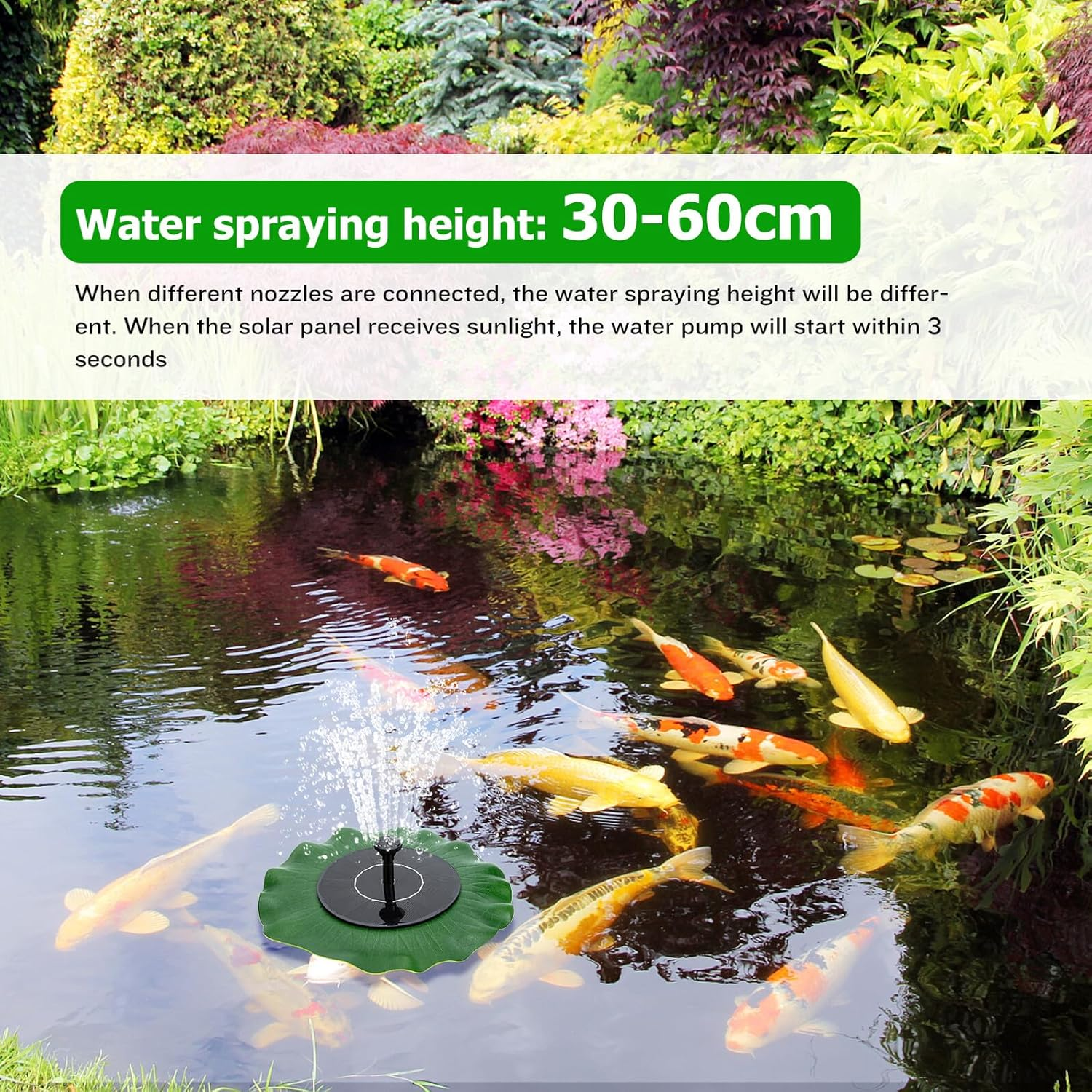 Solar Powered Fountain Kit Lotus Leaf Design Outdoor Water Garden Sprinkler Pool Solar Fountain Pump Practical Decorative image number 4