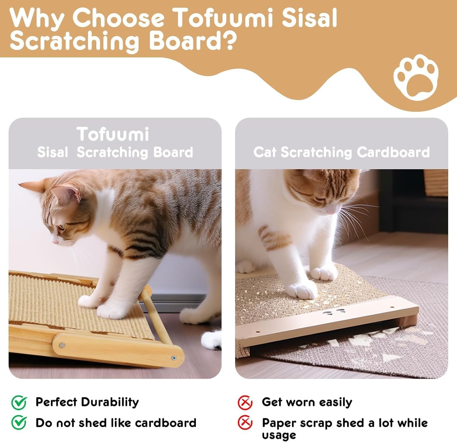 Biubiu Deluxe Cat Scratching Chair &ndash; Sisal Mat, Three Adjustable Heights and Durable Sisal Pad, Providing Ultimate Comfort and Furniture Protection for Your Feline image number 2