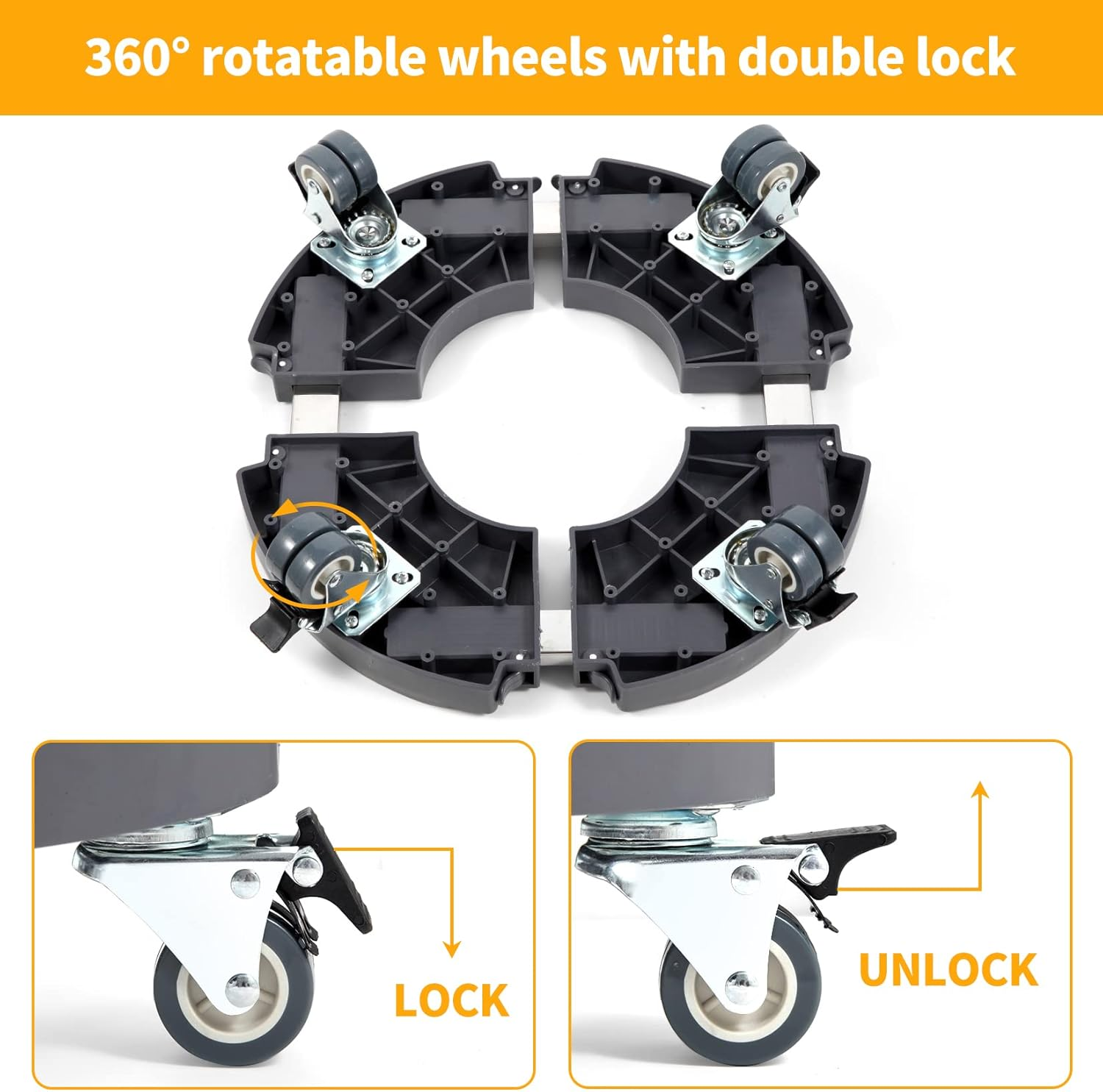 Nefish Pant Stand with Wheels Heavy Duty Plant Caddy Rolling Plant Stand Adjustable 15-21 Inches Plant Dolly Lockable Wheels for Planter Base Indoor Outdoor Large Garden Flower Pot Mover image number 1