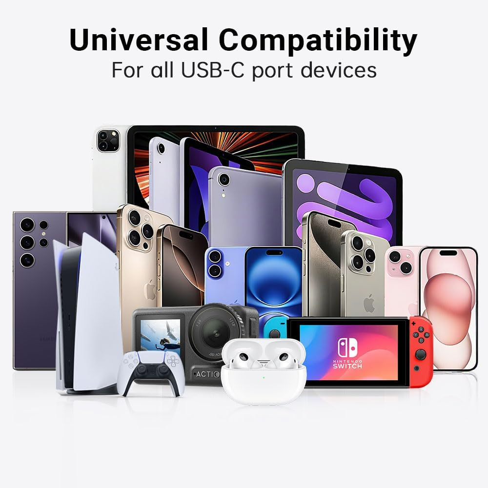 AHGEIIY USB a to USB C Cable [1.2M, 2-Pack], USB C Cable Nylon Braided Typ C Cord Compatible with Iphone 17 Pro/16/15, Galaxy S25 S24 S23, Pixel, Moto, LG, Switch2, Android Auto image number 2