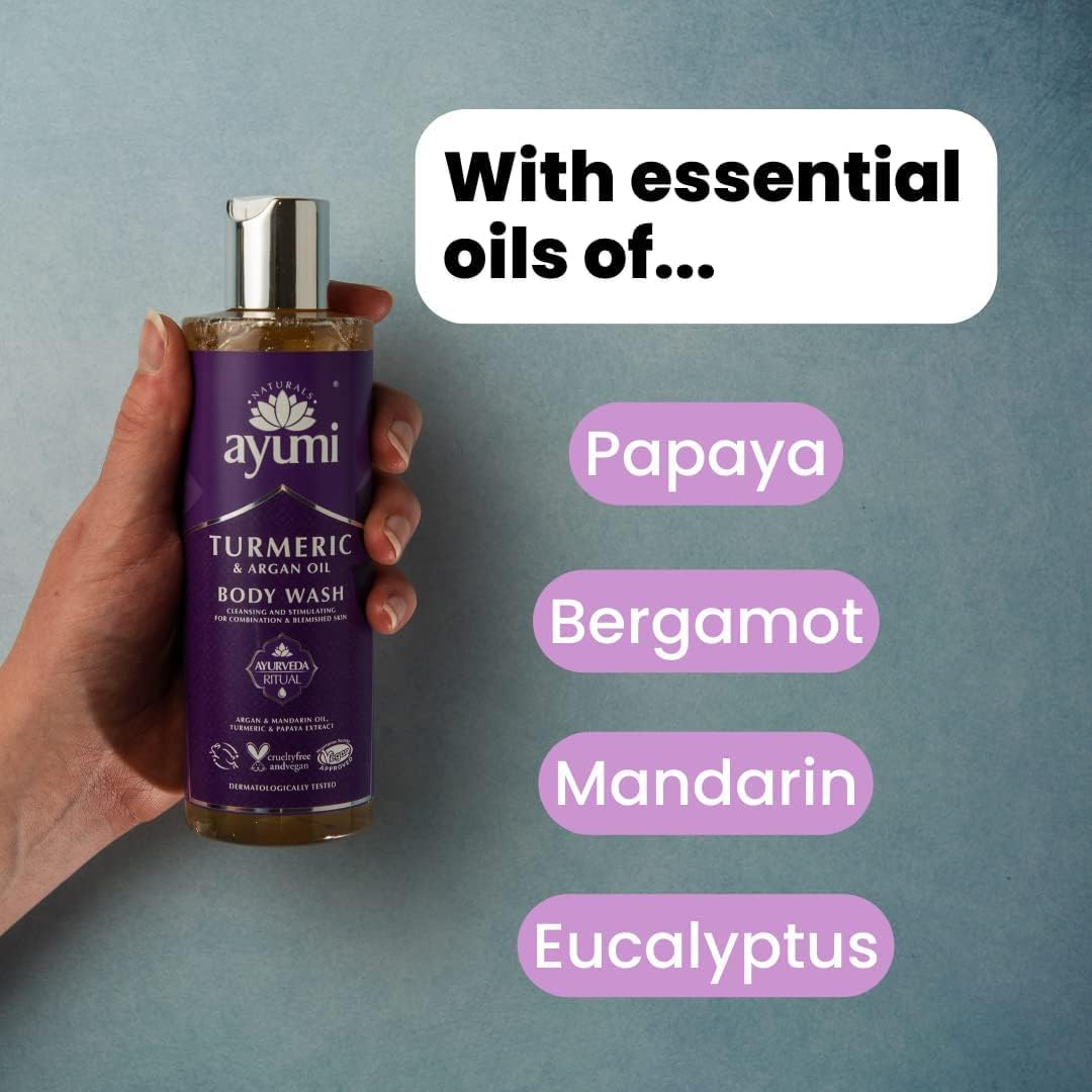 Ayumi Turmeric & Argan Body Wash. Vegan, Cruelty-Free, Dermatologically-Tested, 1 X 250Ml image number 3