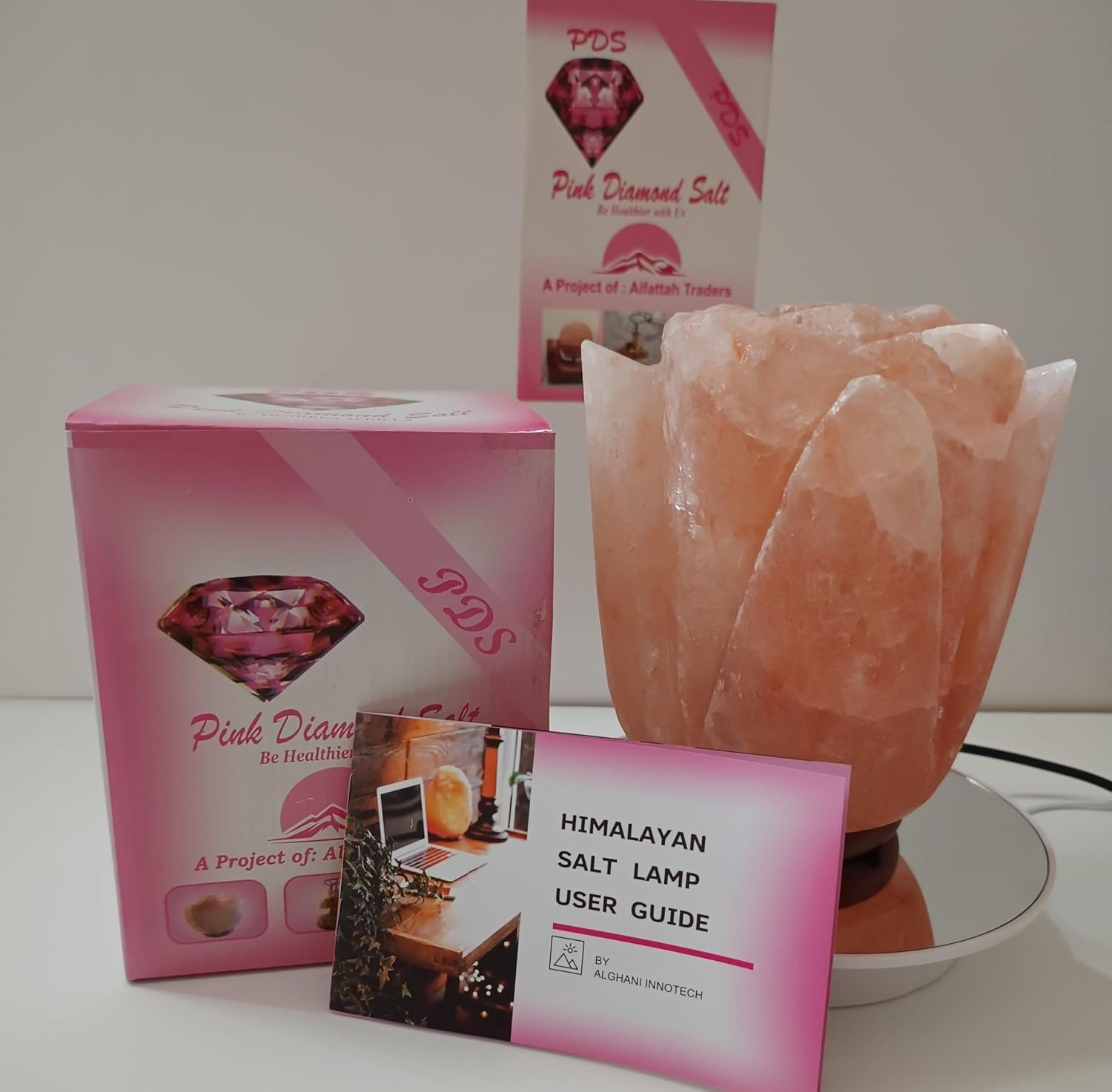 Premium Himalayan Large Lotus Salt Lamp 100% Authentic, Handcrafted from the Foothills of the Himalayas Beautifully Hand Craft Lilly Flower Comes with Complete Electric Fitting &ndash; Quality Guaranteed image number 3