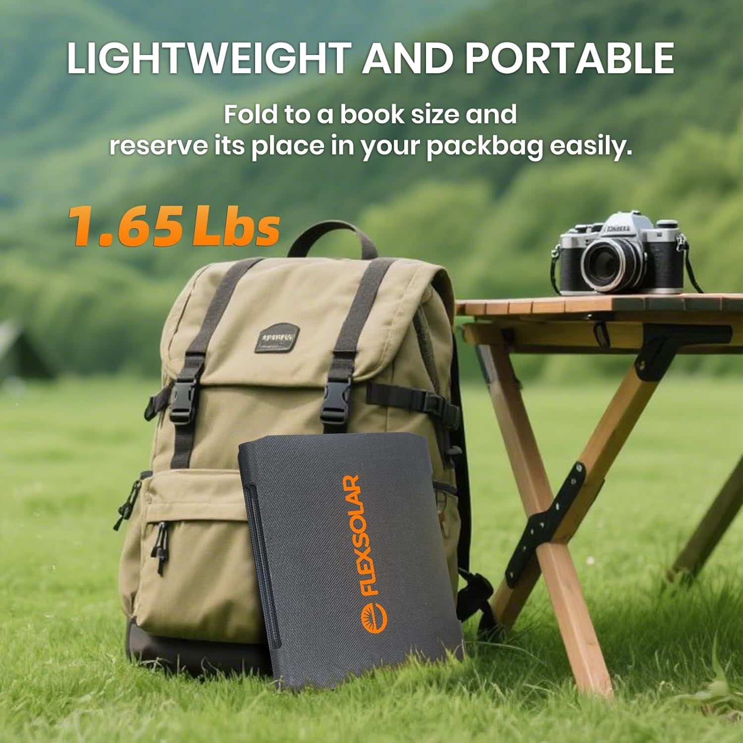 Flexsolar 40W Portable Solar Panel for Camping, Foldable Solar Charger with USB-A/USB-C 18W /DC 40W Output (19V/2.1A) for Portable Power Station, Cell-Phone, Pad, Laptop, Camera Outdoor RV off Grid image number 3