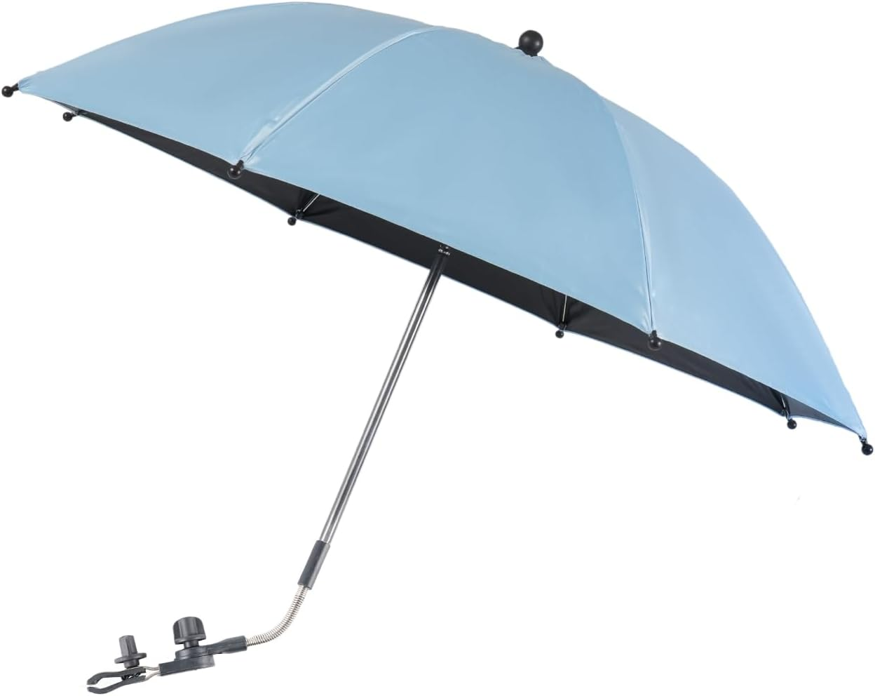 Baby Pram Umbrella with Adjustable Clamp,Buggy Parasol with Clip on Fixing Device UPF 50+,For Pushchair Strollers (Blue)
