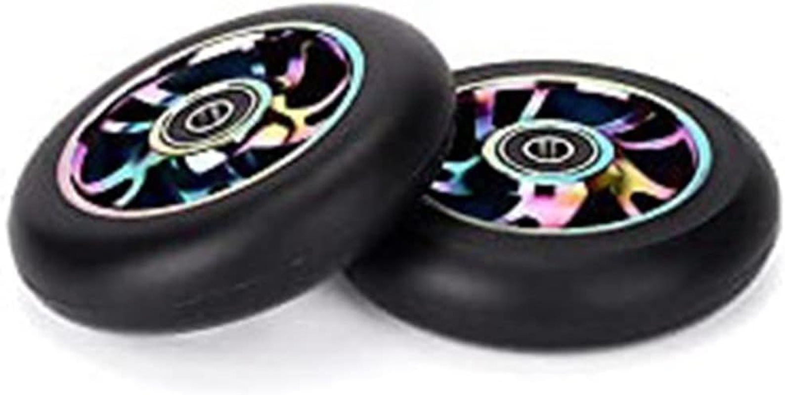 2 Pcs 100Mm Scooter Replacement Wheels with Bearing Stunt Scooter Pu Wheels for Rocking Cars, Extreme Cars, Scooters image number 1