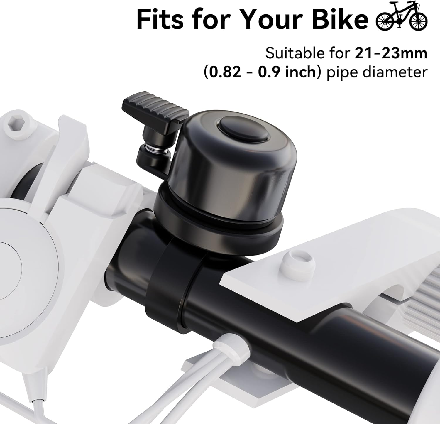 Classic Bike Bell for Apple Airtag, Airtag Holder Hidden in the Bell, Waterproof Aluminum Holder, Airtag Bike Mount, Fits 0.82 to 0.9 Inch Bicycle Handlebars, Loud Crisp Bicycle Bell for Airtag image number 3