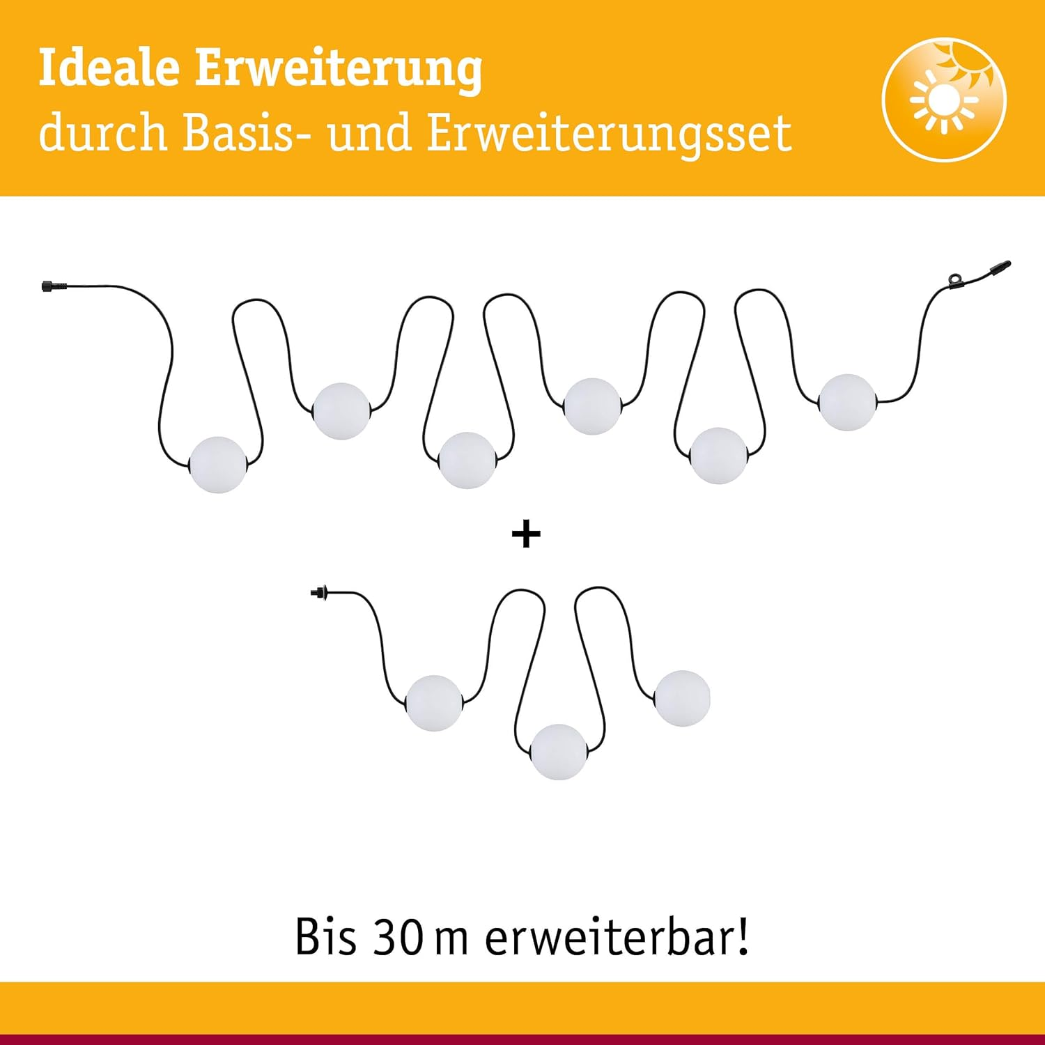 Paulmann Taina 94911 Solar LED Fairy Lights Basic Set IP67 3000K 5.8 M 6 X 60 Lm Black image number 2