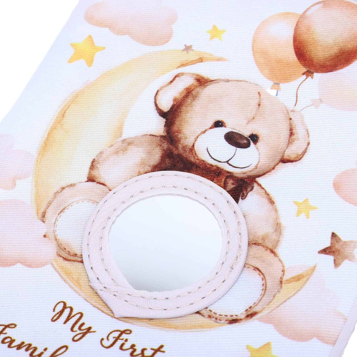 Generic My First Family Albums, Soft Photo Cloth Book for Toddlers with Safety Mirrors, Holds 17 4X6Inch Photos, Brown Bear Themed Newborn Kids image number 3