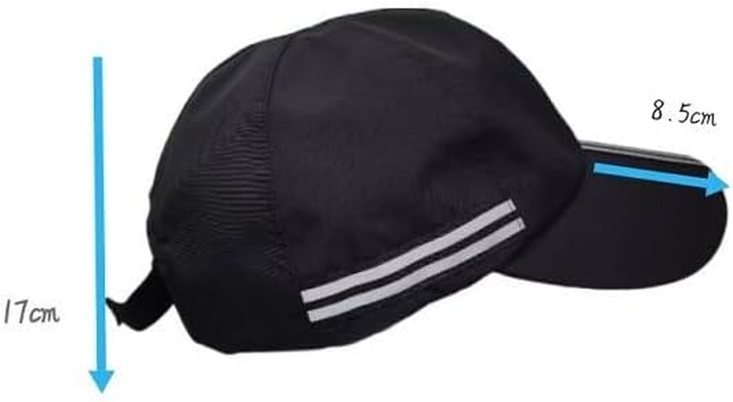 Men Waterproof Baseball Cap Reflective Outdoor Cap for Women'S UPF 50+ Unstructured Sport Running Hat Black