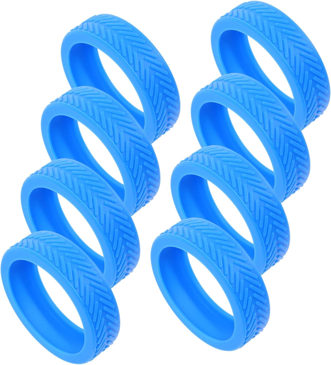 TEMPNAP 8Pcs Silicone Suitcase Wheel Covers Noise-Reducing Luggage Wheel Protectors Floor Protectors for Travel Luggage Caster Blue image number 1