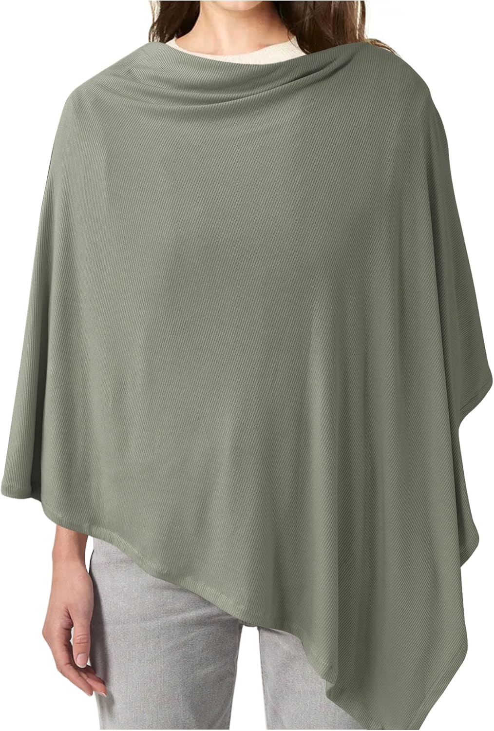 Konssy Knit Nursing Cover for Breastfeeding, 360&deg; Full Privacy Breathable Breastfeeding Cover, Multi-Use Carseat Canopy(Black)