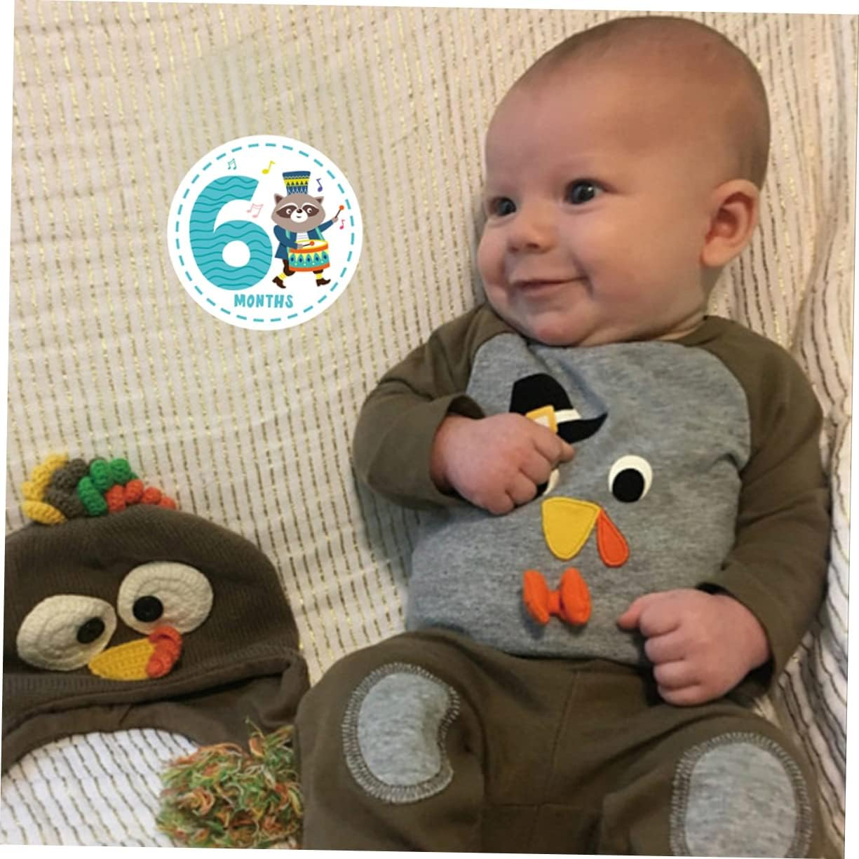 TEHAUX 24Pcs Milestone Sticker Set Adorable Animal Month Stickers for Newborns Creative Milestone Announcement Cards Reusable Design for Monthly Photo Album and Social Media Sharing image number 3