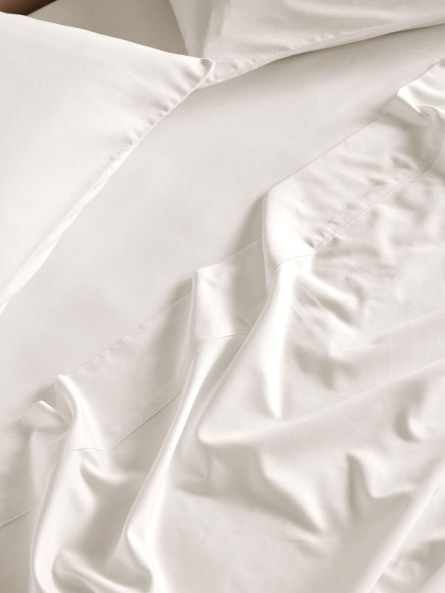Linen House Haven Flat Bed Sheet Set, White, King Bed Size - Clay image number 4