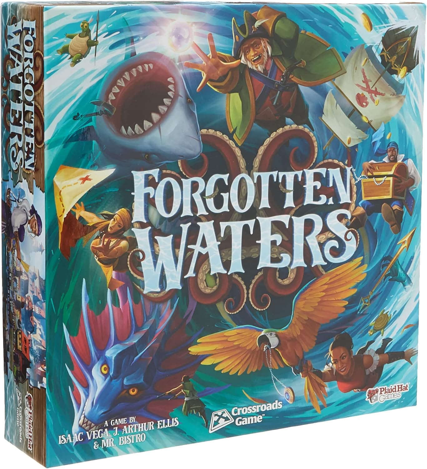 Plaid Hat Games Crossroads Game Fantasy Flight Games Forgotten Waters a Pirate Adventure Board Game 3-7 Players 13+ image number 1