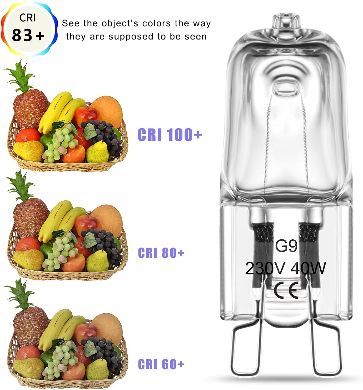 G9 Halogen Oven Bulbs 40W, Clear Capsule G9 Halogen Light Bulbs Warm White 2700K, 230V 300 Degree C Heat Tolerant G9 Cooker Hood Bulb for Oven and Microwave Oven Cooker, 360&deg; Viewing Angle, 5 Pack - 25W image number 4