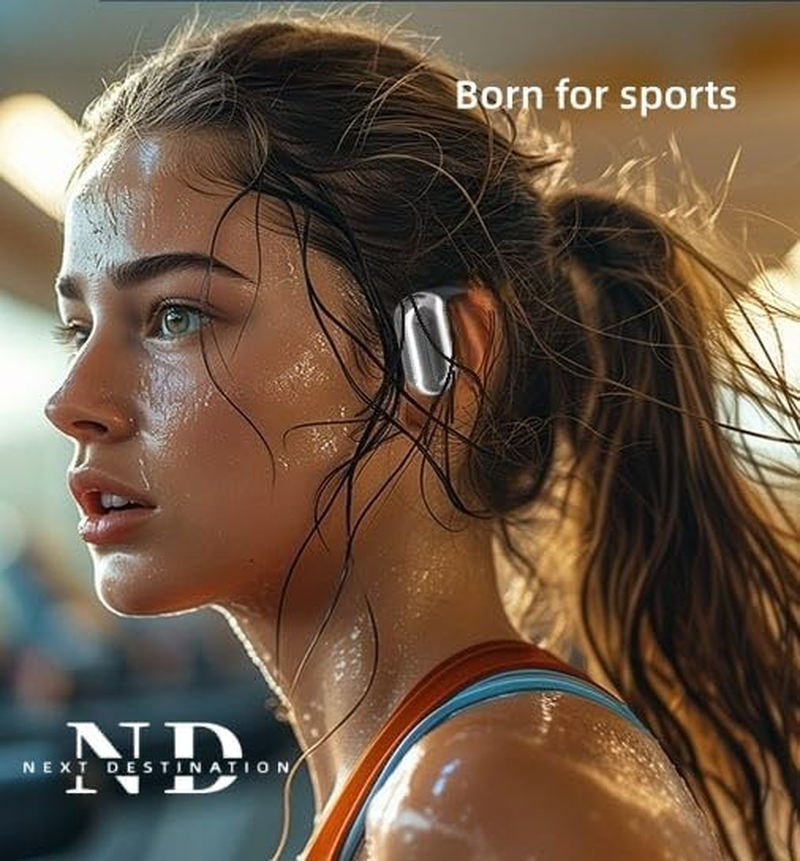 ND NEXT DESTINATION Wireless Bluetooth Headphones V5.4 Bone Conduction Headphones Open Ear (Beige) image number 3