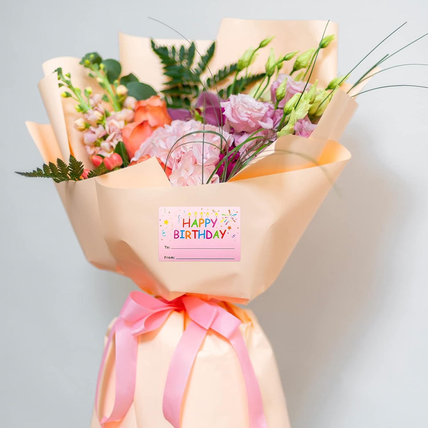 Anwyll Happy Birthday Name Stickers - 100 Pcs 3X2 Inch Self-Adhesive Birthday Present Stickers for Party, Gift Wrapping, Envelope Seals image number 4