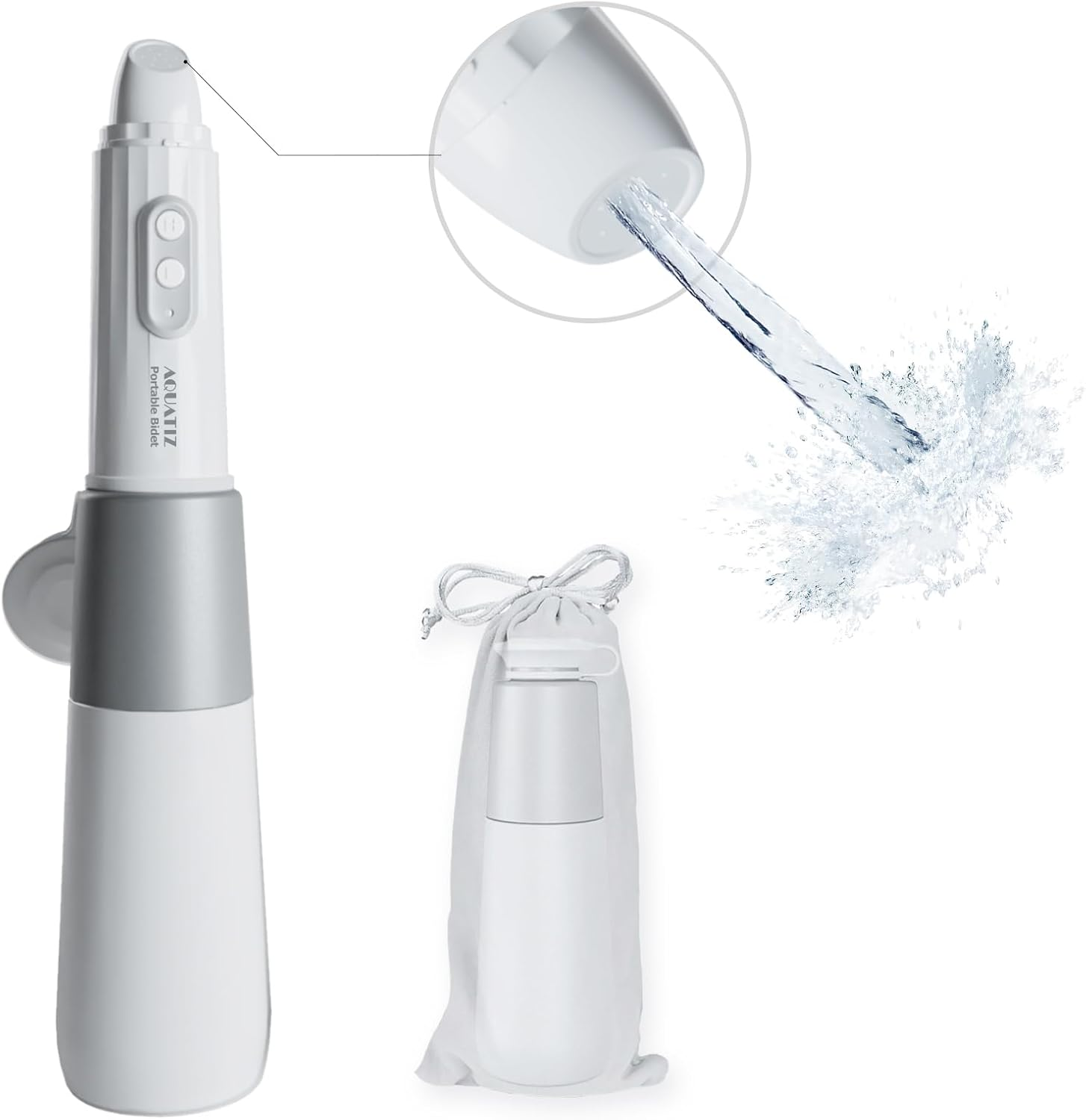 Aquatiz Portable Bidet for Traval, Electric Rechargeable Handheld Travel Bidet, High Pressure Portable Hygiene Sprayer for Men, Women, and Postpartum Care, Travel Essentials image number 5
