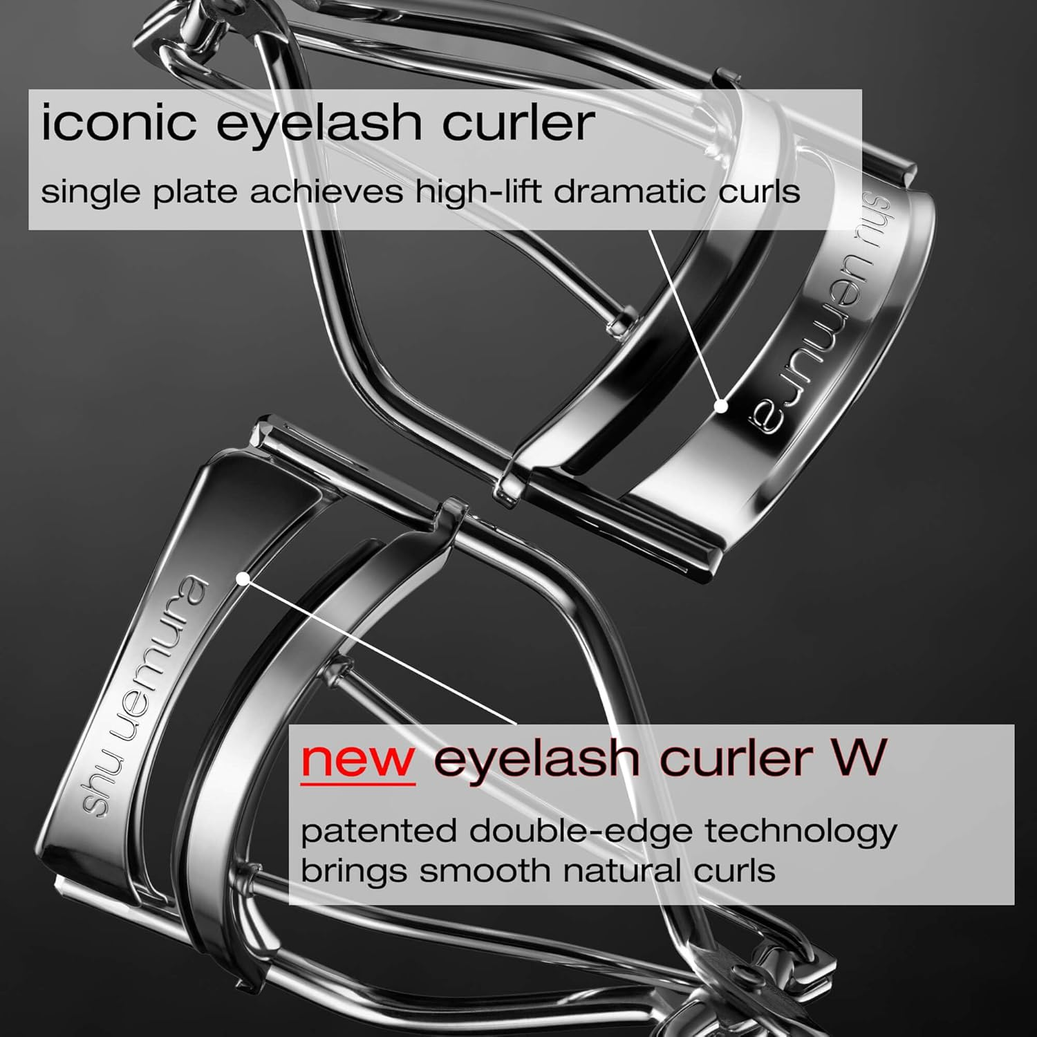 Shu Uemura New Eyelash Curler W, Double Edge Eyelash Curler for a Smoothly Sculpted Curl in One Squeeze - Includes Silicone Replacement Pad image number 6