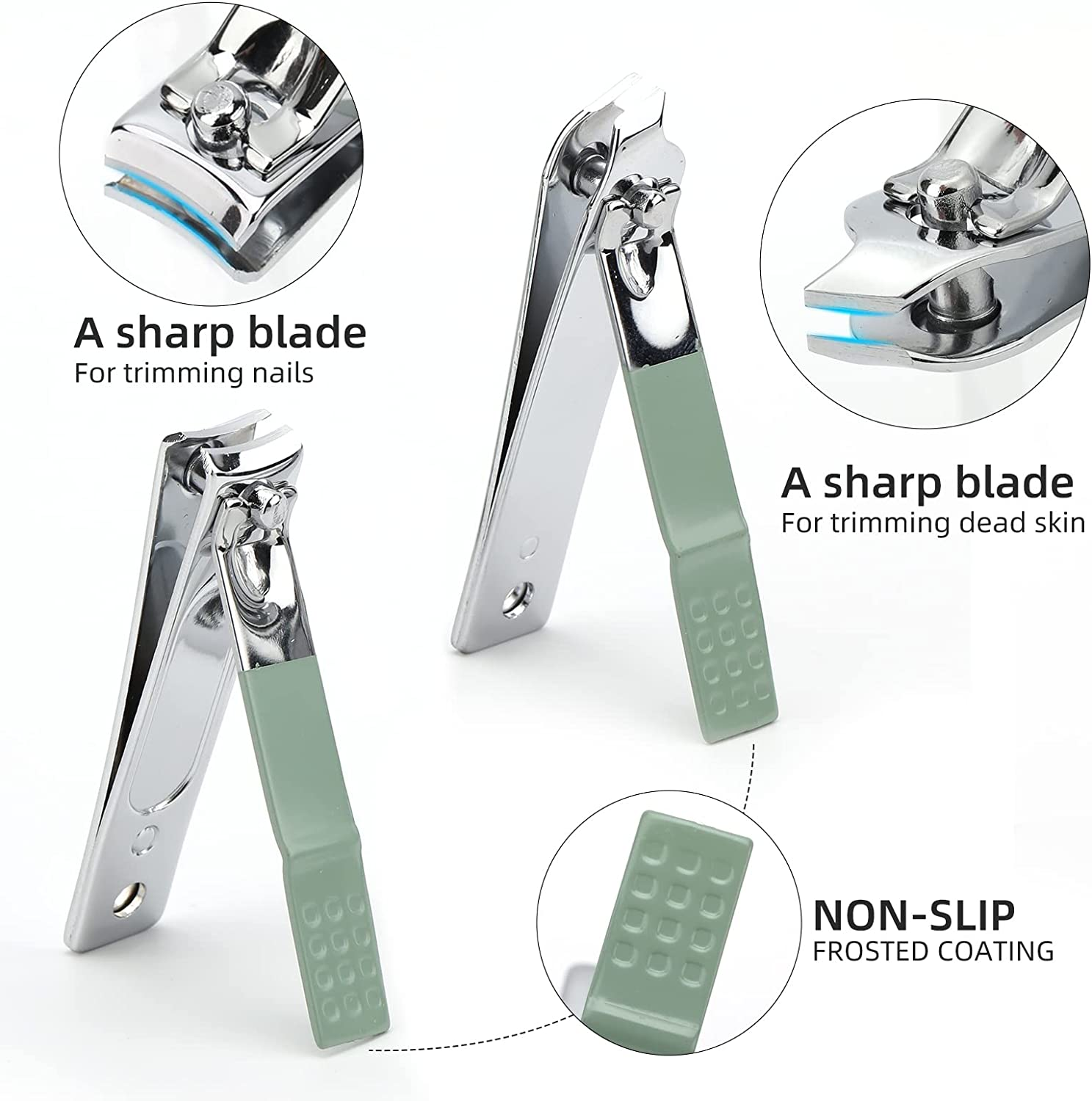 12-Piece Nail Care Kit, Mint Green Leather Travel Case,Manicure Set Personal Care, Nail Clipper Kit,Nail Tools with Luxurious Travel Case, Gifts for Men Women Family Friend image number 6