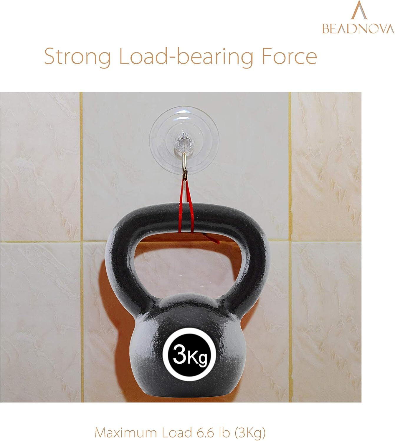 BEADNOVA Suction Cups for Glass 2.5 Inches Suction Hooks Window Suction Cups with Hooks for Home Kitchen Bathroom Wall (12 Packs)