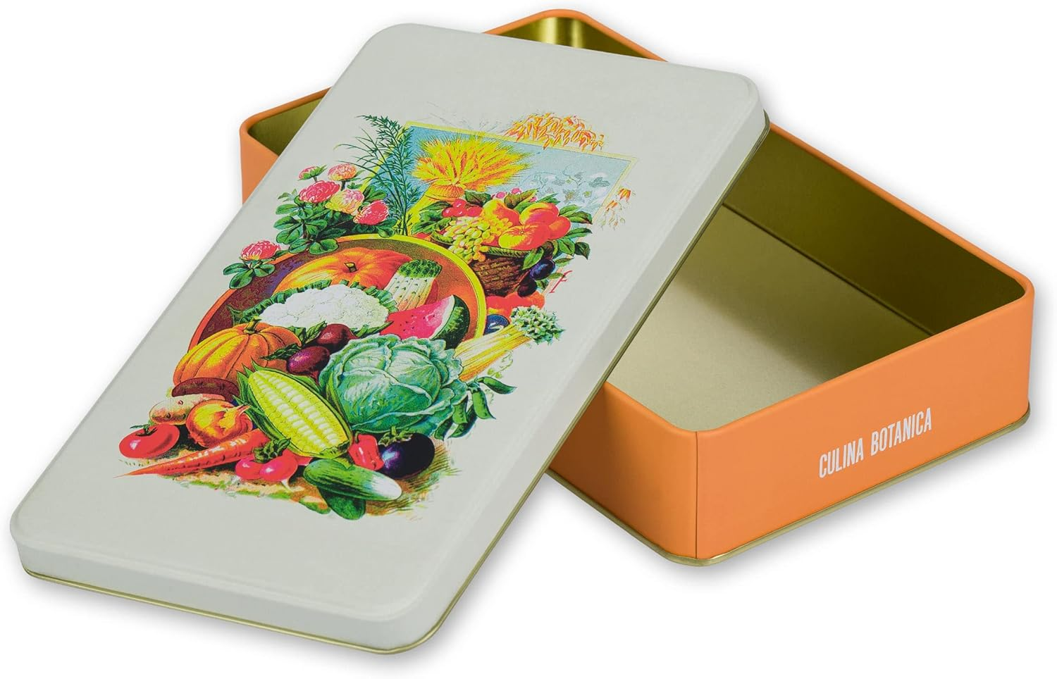 Metal Tin Tin with Lid, Nostalgic Art Tin Box, Biscuit Tin, Storage Tin for Small Items - Herbarium Collection (Culina Botanica) image number 5