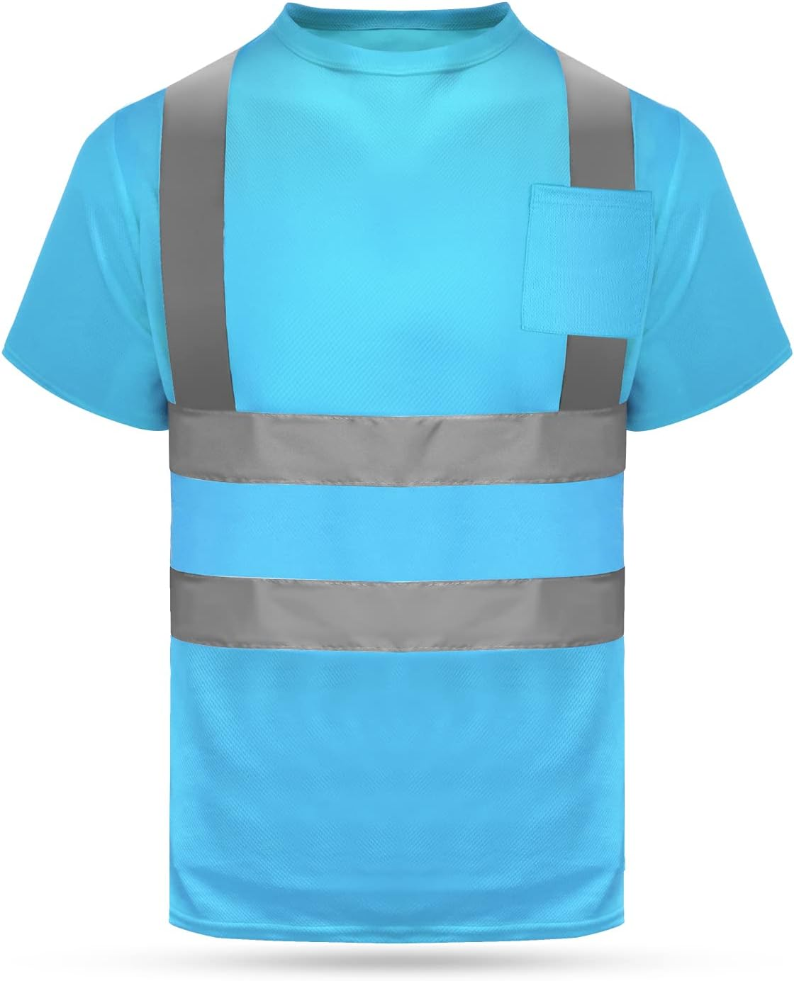 HYCOPROT Hi Vis T-Shirt Viz High Visibility Reflective Safety Vest Waistcoats Breathable Light Short Sleeve Workwear Visibility Shirts