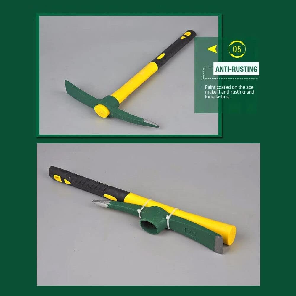 JR Joyreap Mattock Outdoor Camping Mountain Fibreglass Handle Mini Pickaxe Garden Farm Tool image number 4
