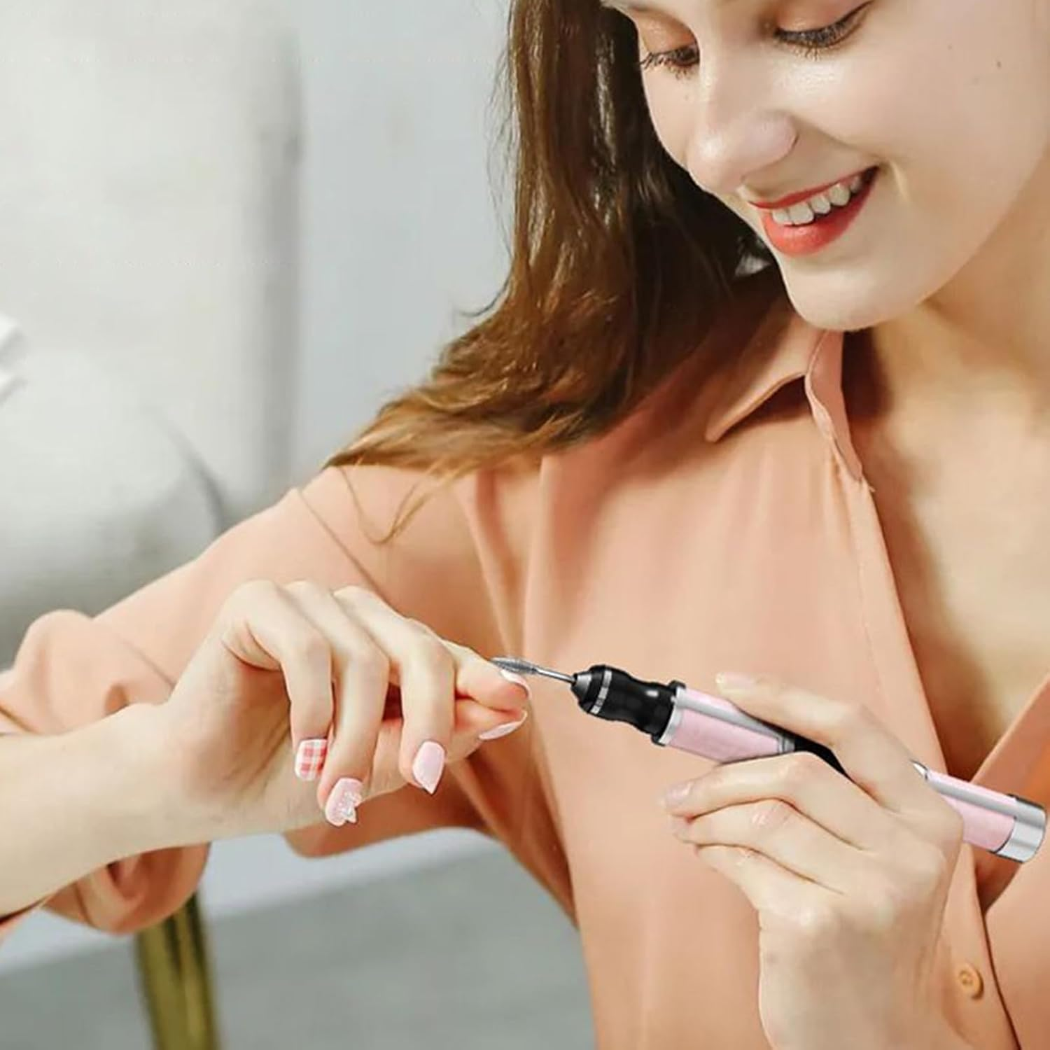 Rrlihjgu Electric Nail File - 3 Speeds Fingernail Grinding Tool,Portable Thick Toenail Fingernail Grinder for Women Girls Men Travel Outdoor Home Foot Callus Removal - Purple image number 2