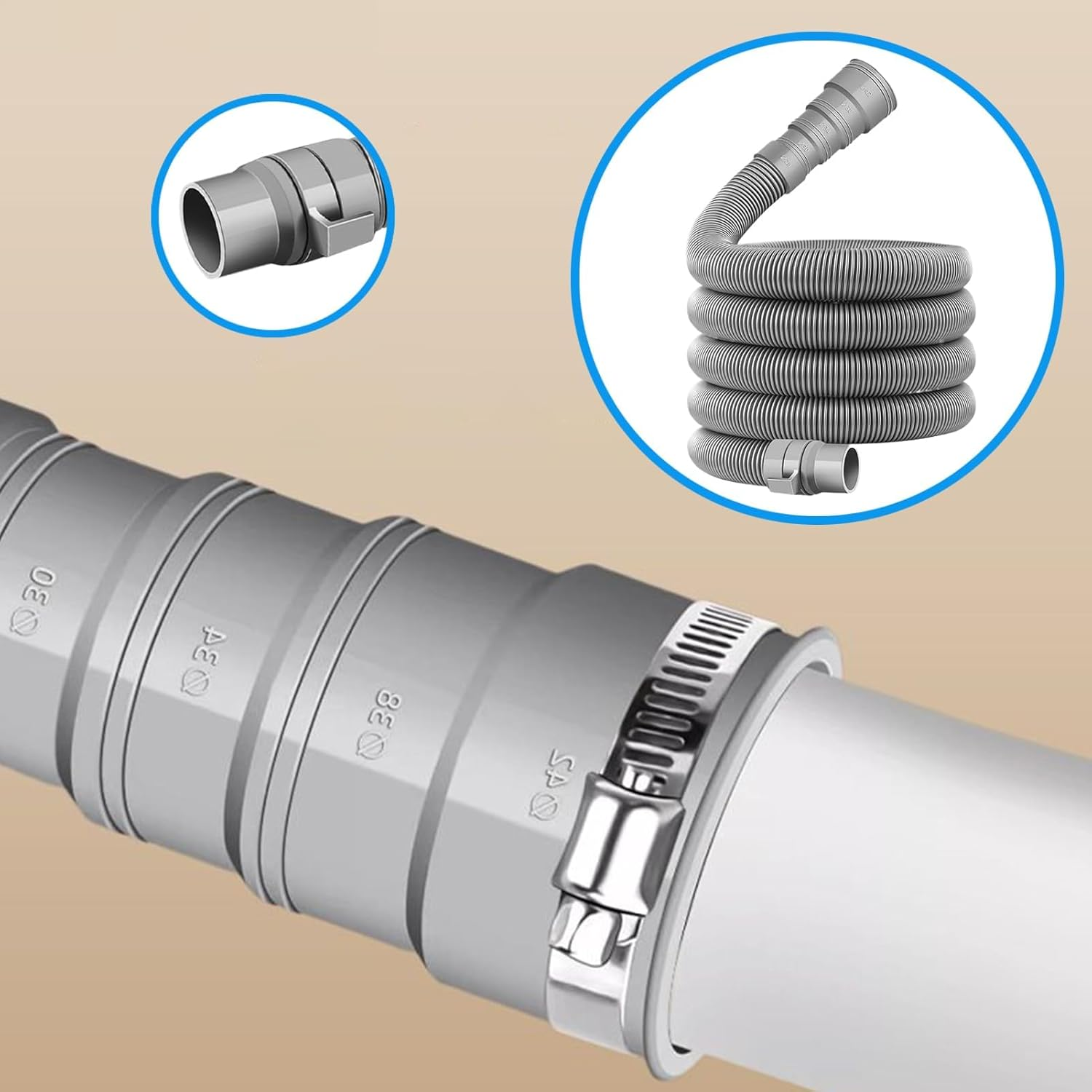 Foldable Caravan Sewer Pipe, RV Hose Drain Pipe, Wastewater Hose Kit for Motorhome & Trailer, Motorhome Caravan Accessories (10M) image number 2