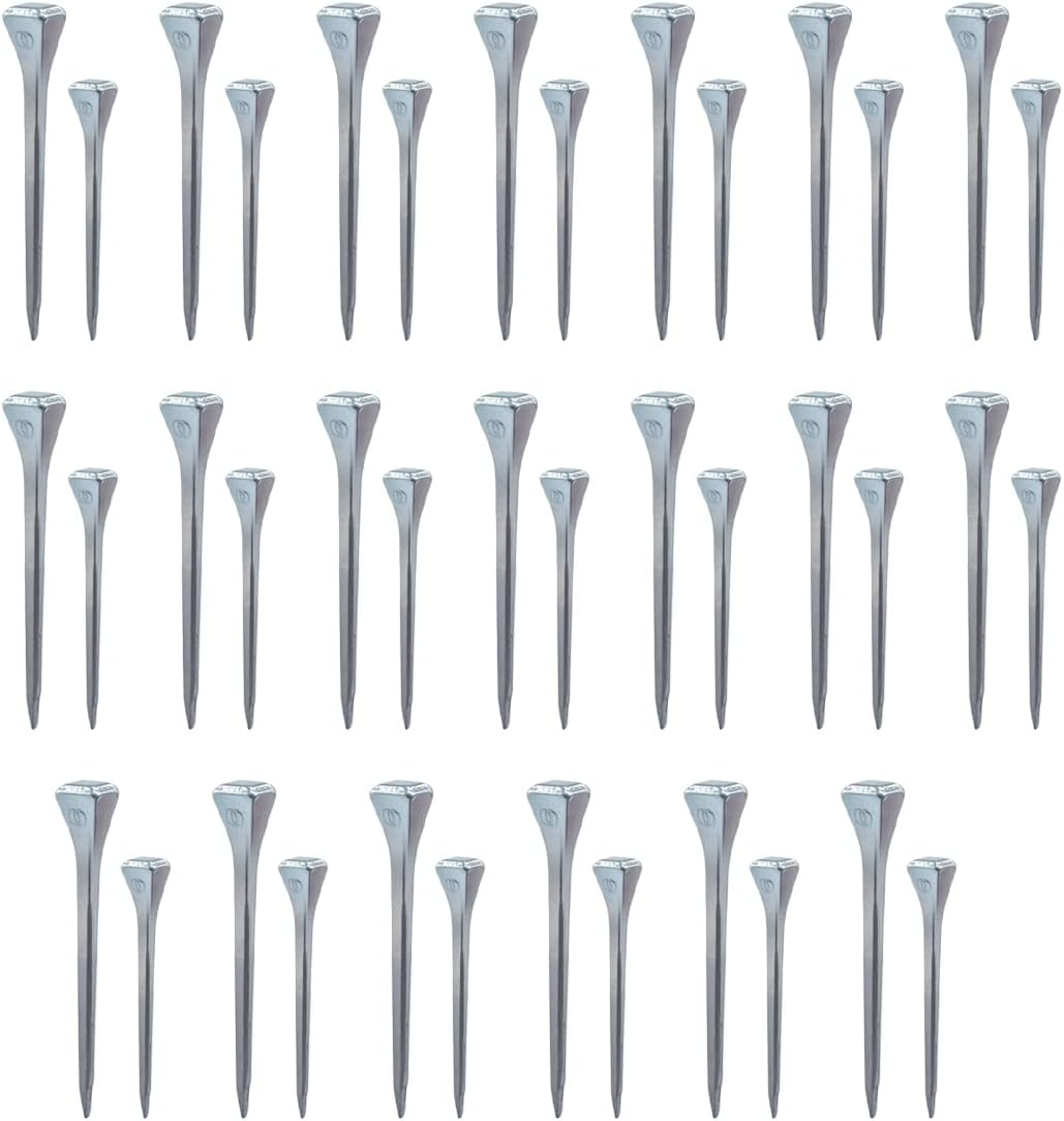 Aifeier ET Stainless Steel Horseshoe Nails Horse Hoof Nails Fix Lead and Glass Stop Blocks for Horse Racing Training Riding Equestrian Sporting, 20X1.77 Inch & 20X2 Inch image number 1