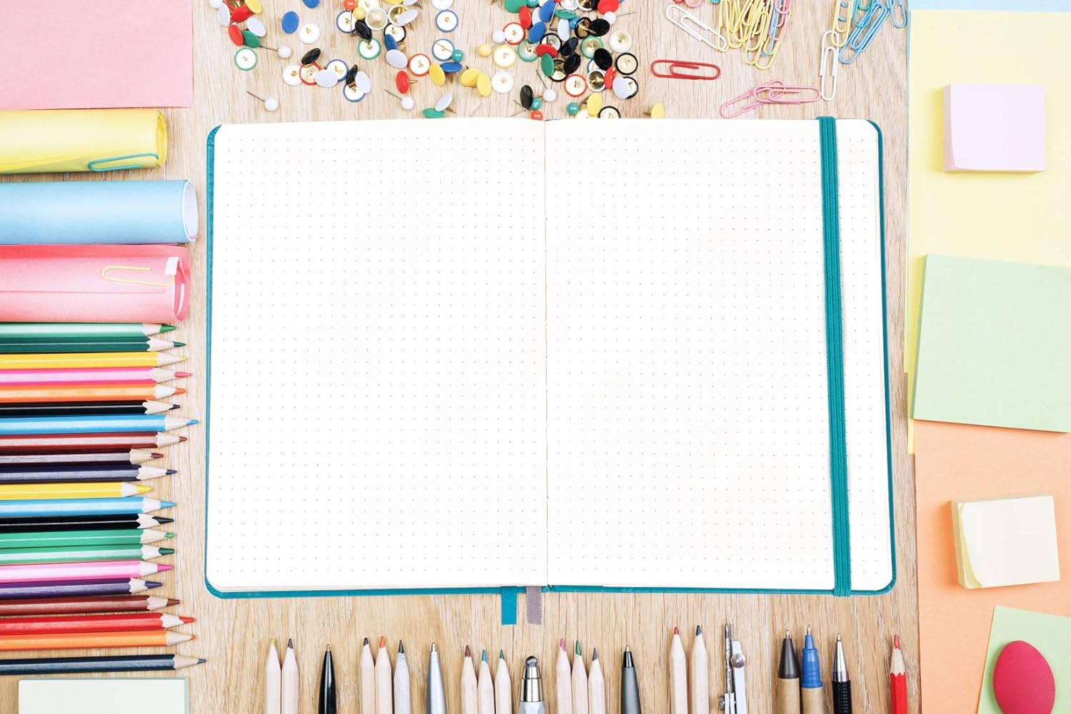 Guissi Classic Dotted Grid Bullet Notebook Journal Dot Hard Cover A5 Premium 80Gsm Thick Acid-Free Paper with Fine Inner Pocket Faux Leather Office School Supplies 144 Pages Designed in Florence image number 5